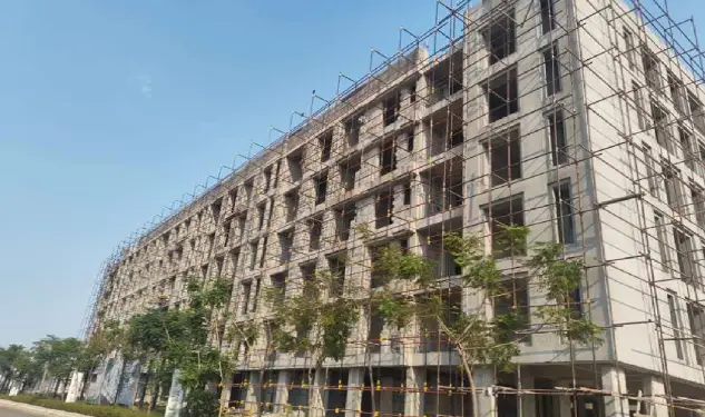 InfoGraphic of Nutech Central Park Side Elevation Construction Updates