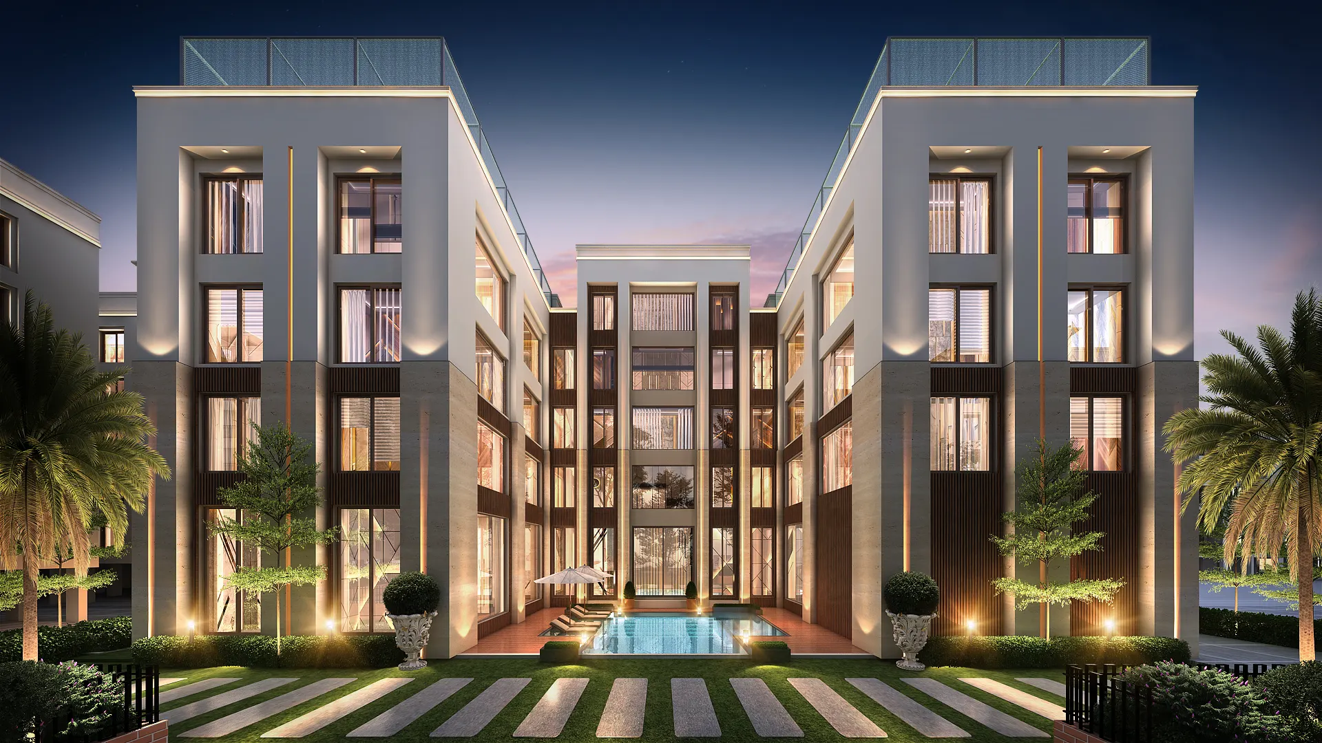 Elegant amenity block with pool inside premium apartments in Porur, designed for residents of luxury flats