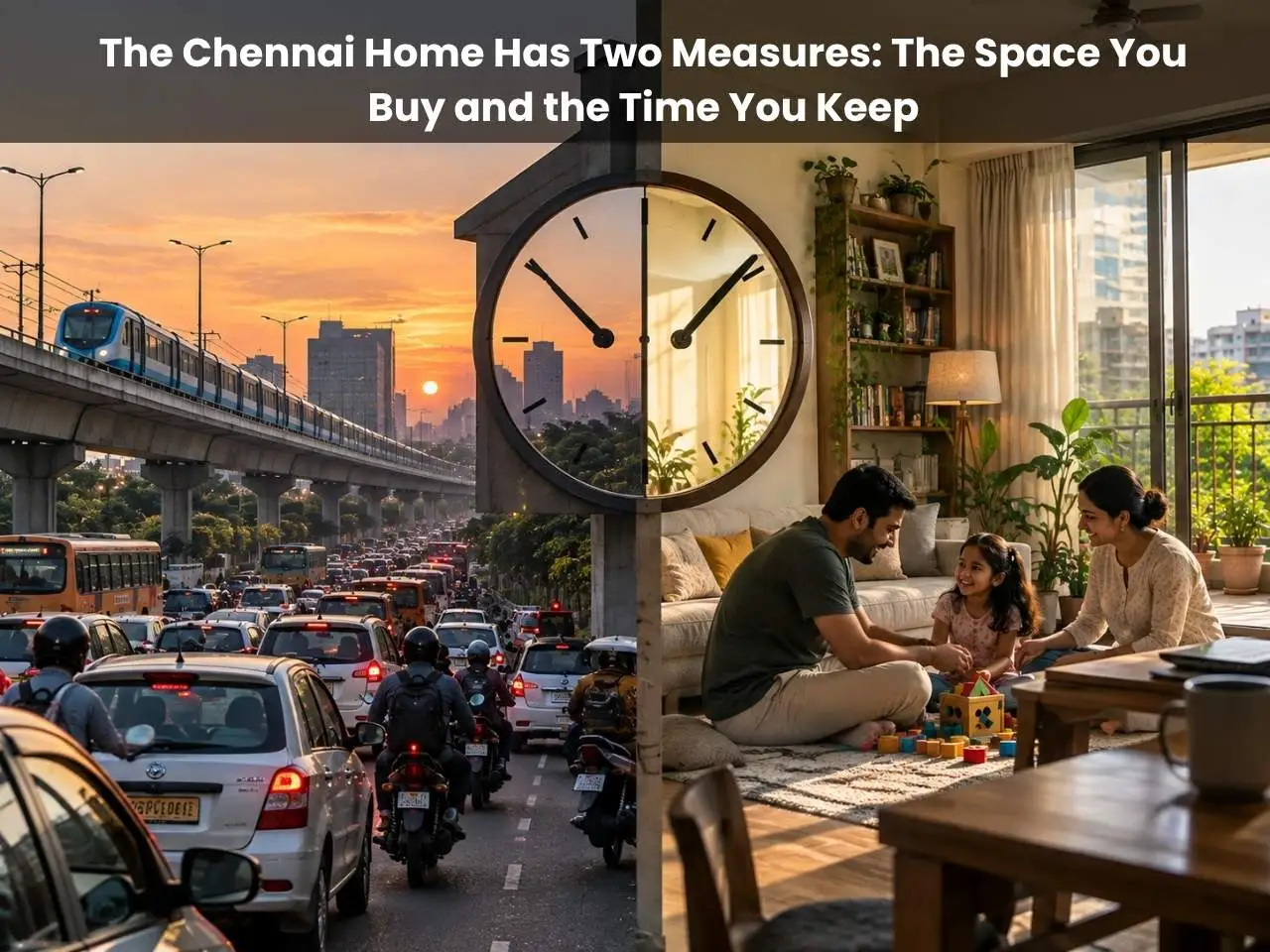 Chennai home balancing daily commute time with family time